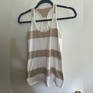 Lululemon White/Cream Stripe Tank Top